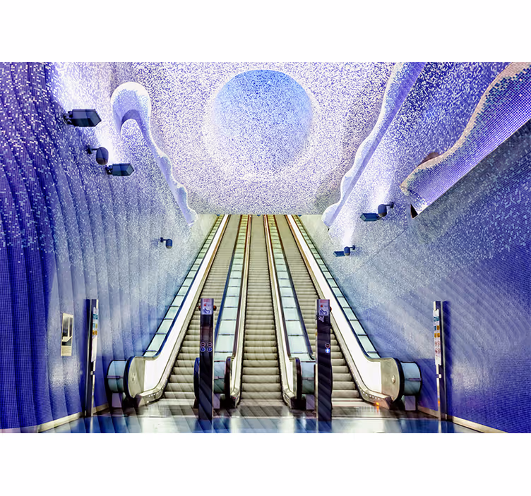 Oturma odası stor perde napoli metro istasyonu - TenStickers