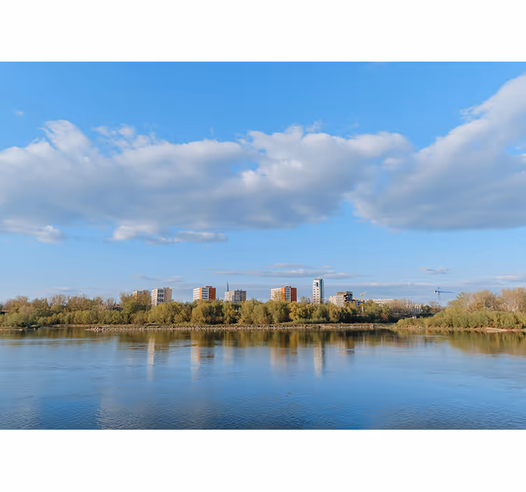 Oturma odası stor perde - vistula nehri'nden varşova - TenStickers