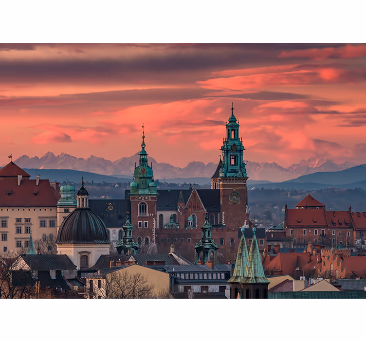 Oturma odası stor perde - krakow tatra dağları manzaralı - TenStickers