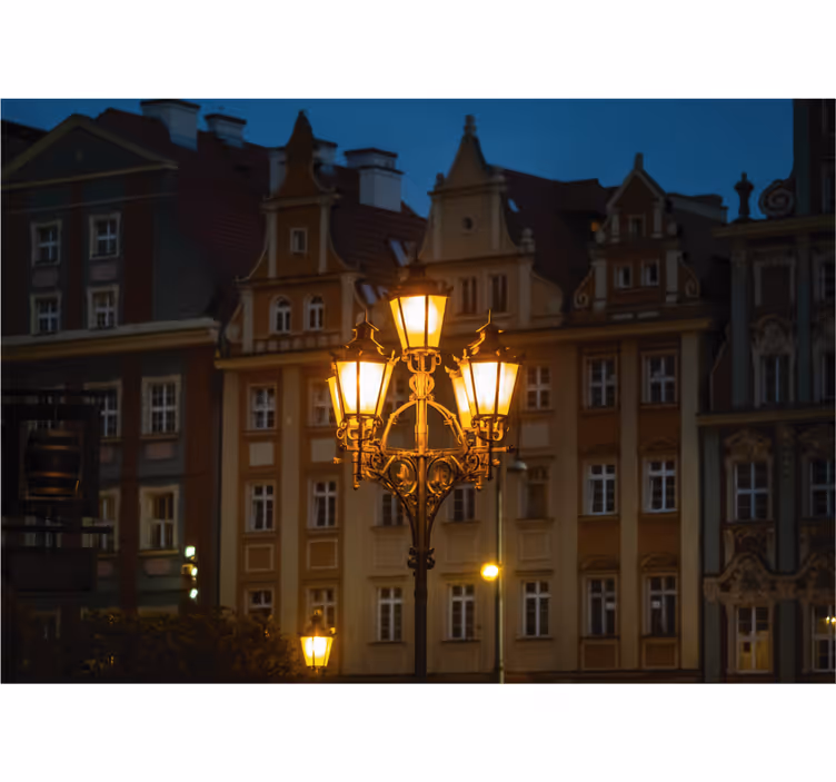 Oturma odası stor perde wrocław gün batımında - TenStickers