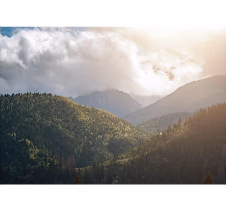 Oturma odası stor perde tatra milli parkı - TenStickers