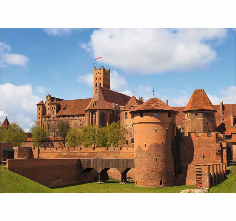 Oturma odası stor perde malbork kalesi - TenStickers