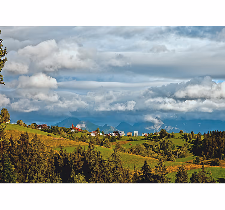 Oturma odası stor perde tatry manzarası - TenStickers