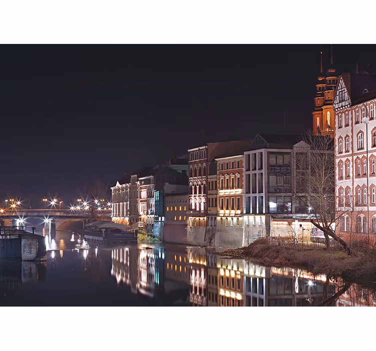 Oturma odası stor perde opole gece zamanı - TenStickers
