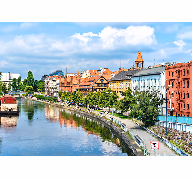 Oturma odası stor perde bydgoszcz nehri - TenStickers