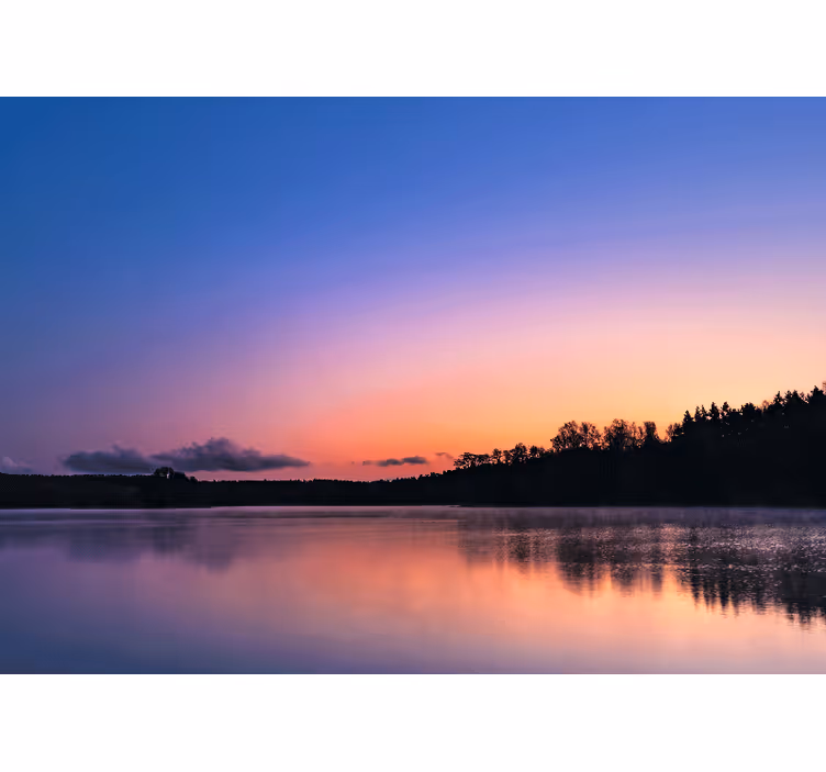 Oturma odası stor perde sunset mazury gölü - TenStickers