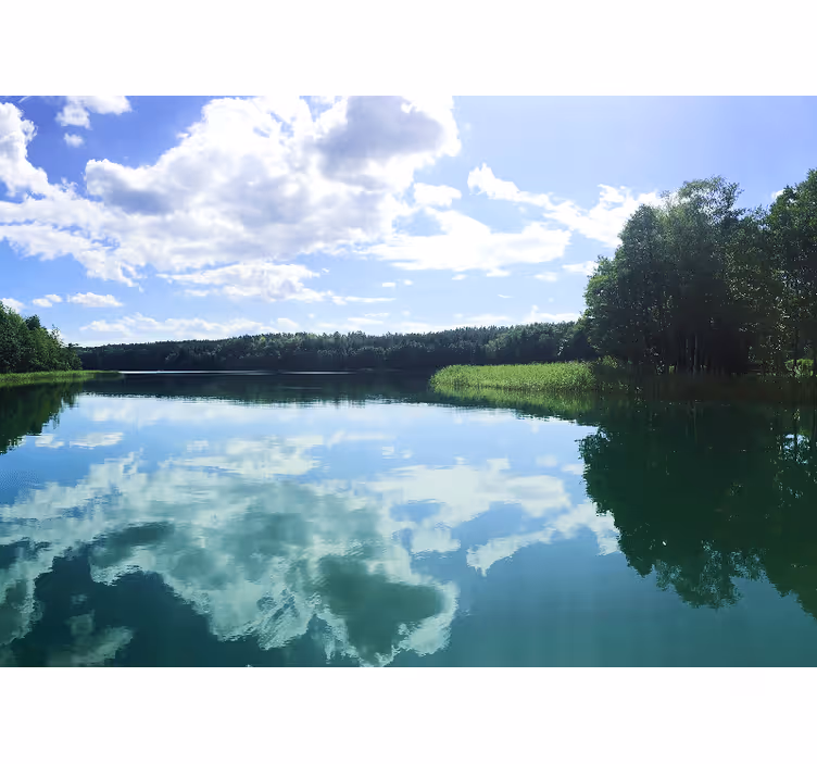 Oturma odası stor perde mazury gölü - TenStickers