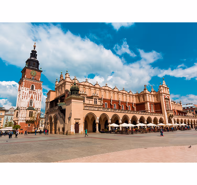 Oturma odası stor perde - krakow ana meydanı - TenStickers
