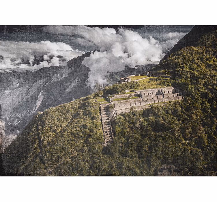 Oturma odası stor perde - choquequirao manzarası - TenStickers