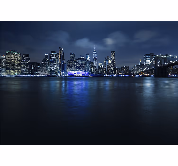 Oturma odası stor perde gece mavisi manhattan - TenStickers