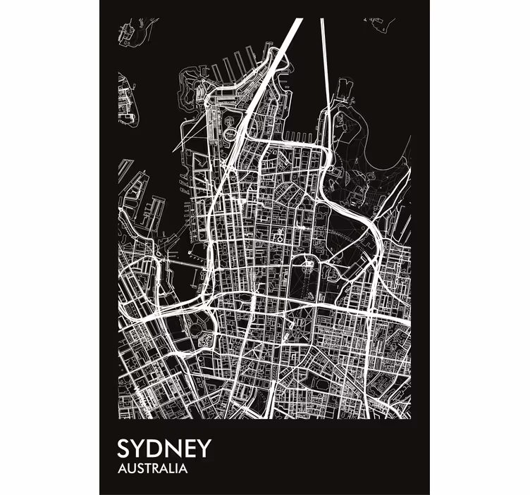 Oturma odası stor perde - mapa sydney - TenStickers