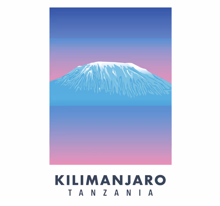 Oturma odası stor perde kilimanjaro retro kanvas - TenStickers