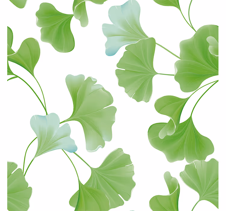 Oturma odası stor perde ginkgo yaprakları - TenStickers