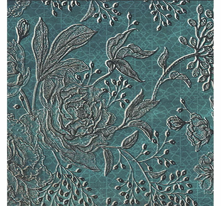 Oturma odası stor perde doğulu flora - TenStickers