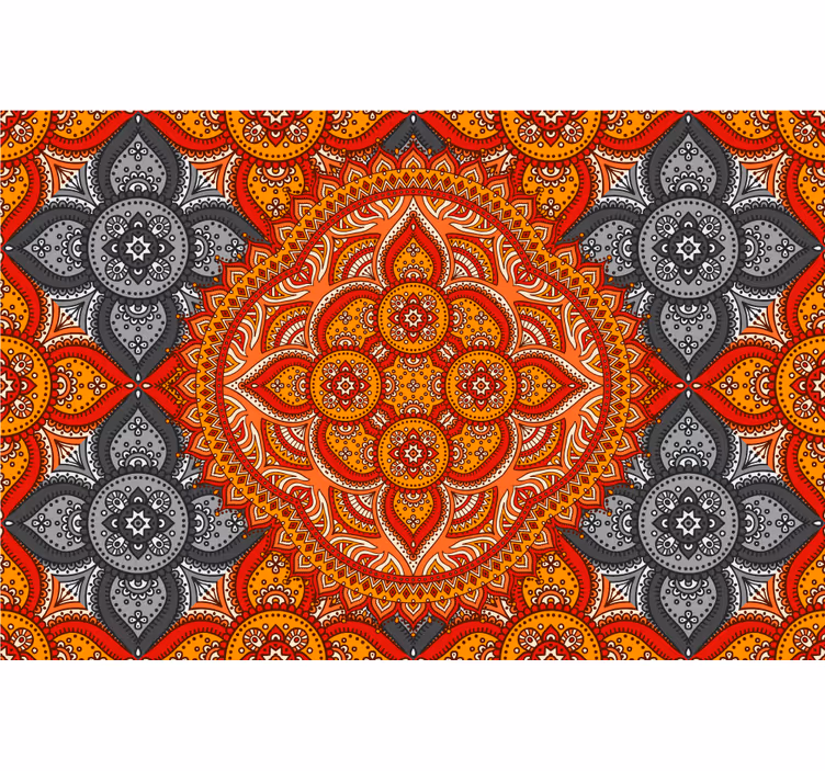 Oturma odası stor perde - henna mandala sanatı - TenStickers
