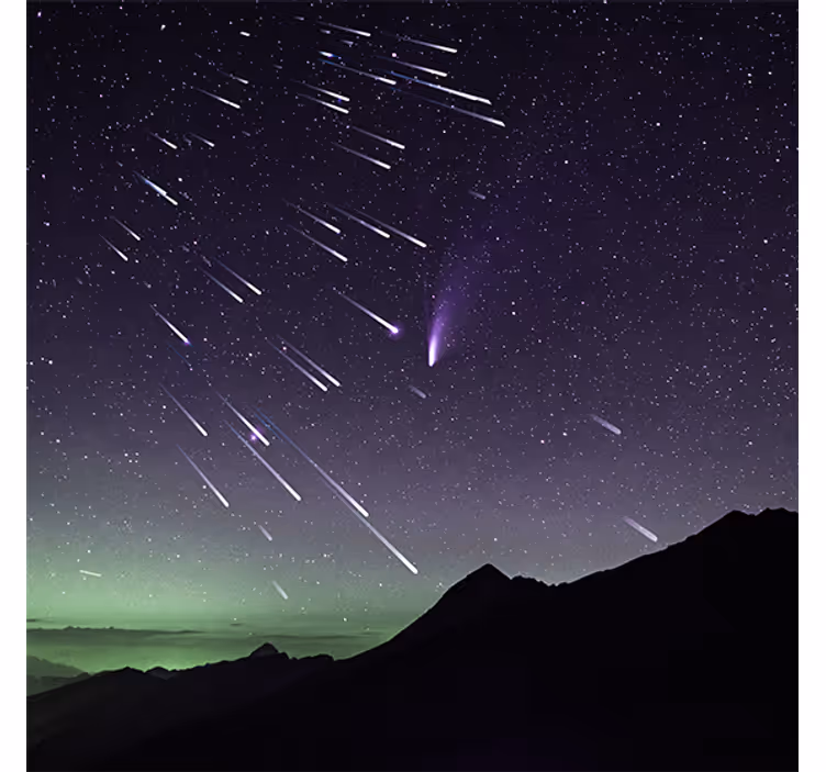 Oturma odası stor perde - meteor yağmuru perde - TenStickers