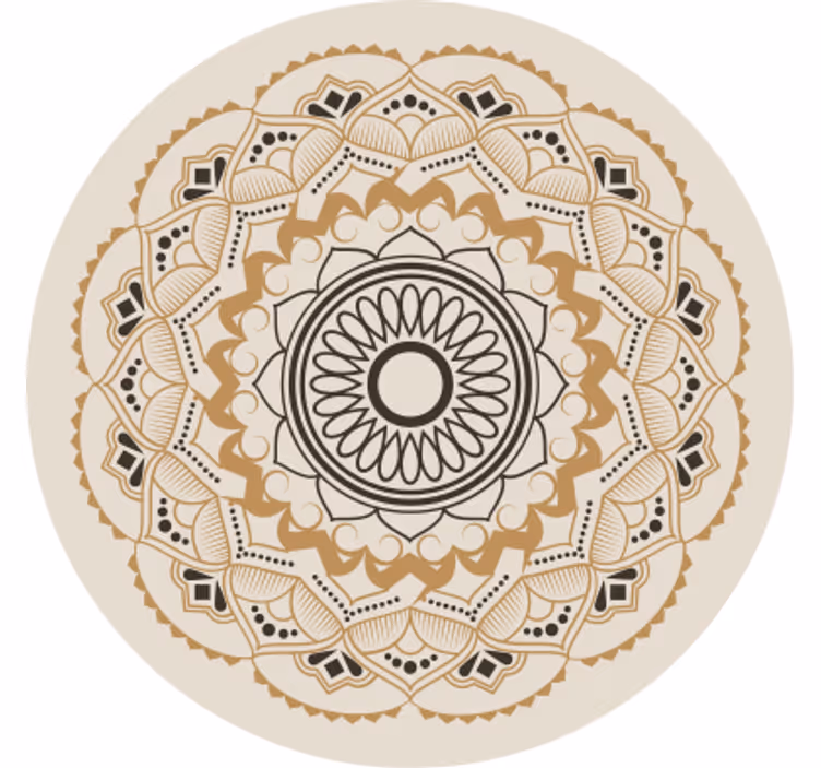 Bej stor perde mandala daire tasarımı - TenStickers