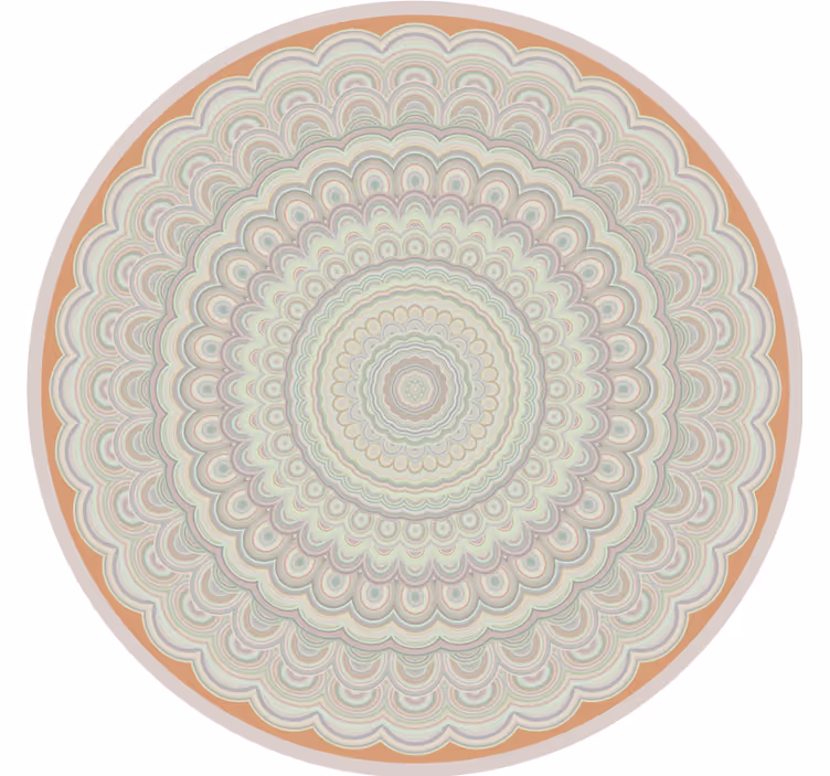 Bej stor perde dairesel bej mandala - TenStickers