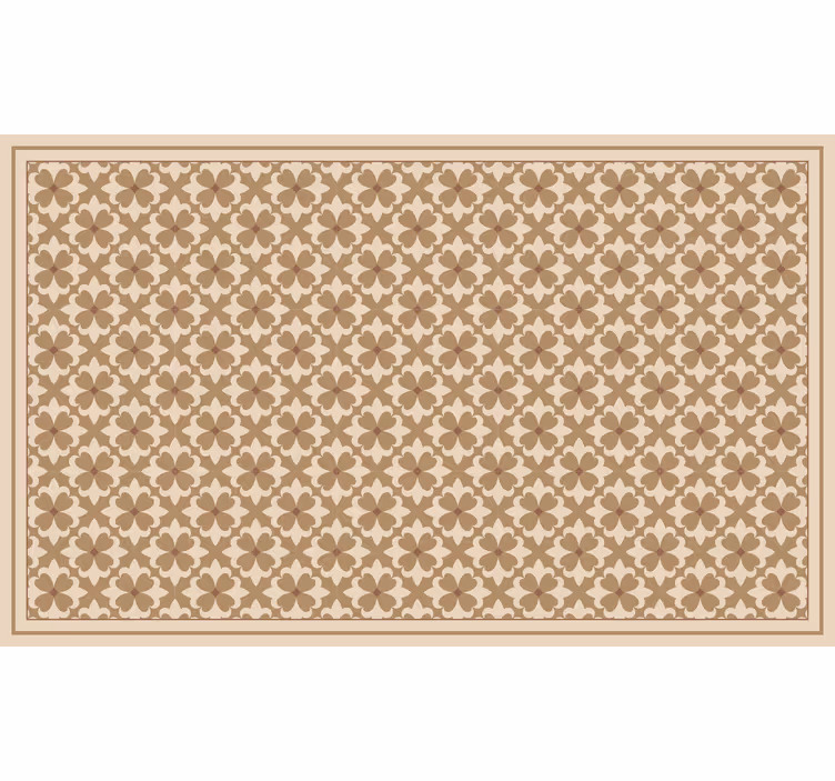 Bej stor perde vintage bej kare desenli - TenStickers