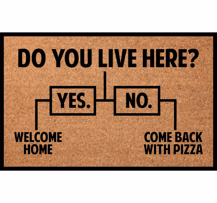 Bej stor perde - burada mı yaşıyorsunuz pizza - TenStickers