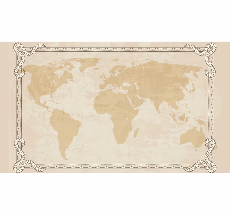 Bej stor perde - 1920'lerden kalma harita - TenStickers