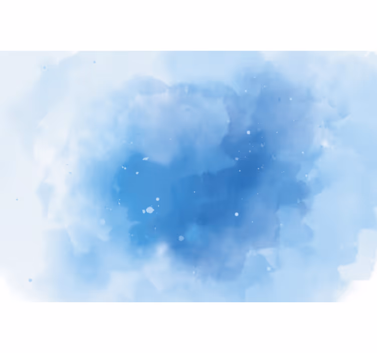 Yatak odası stor perde minimalist mavi sulu boya - TenStickers
