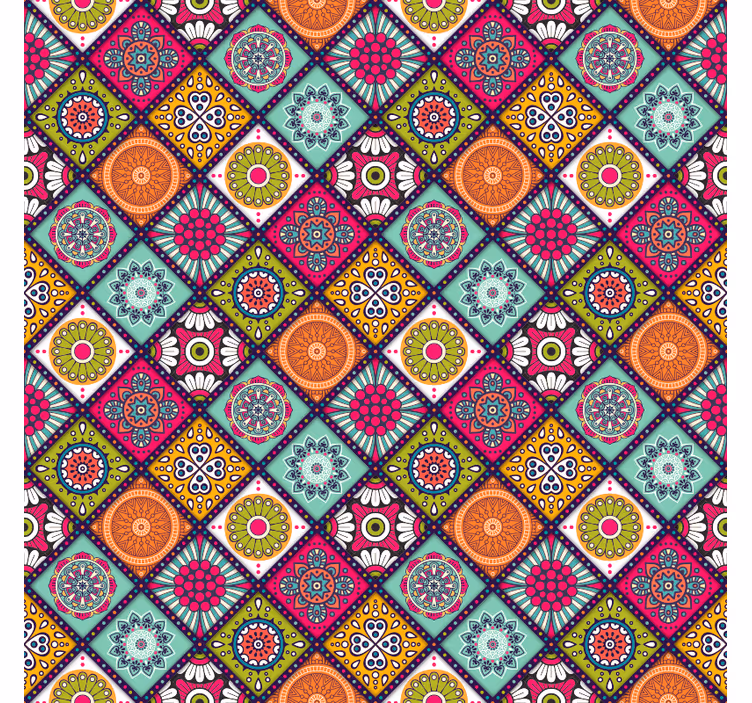 Yatak odası stor perde renkli mandala deseni - TenStickers