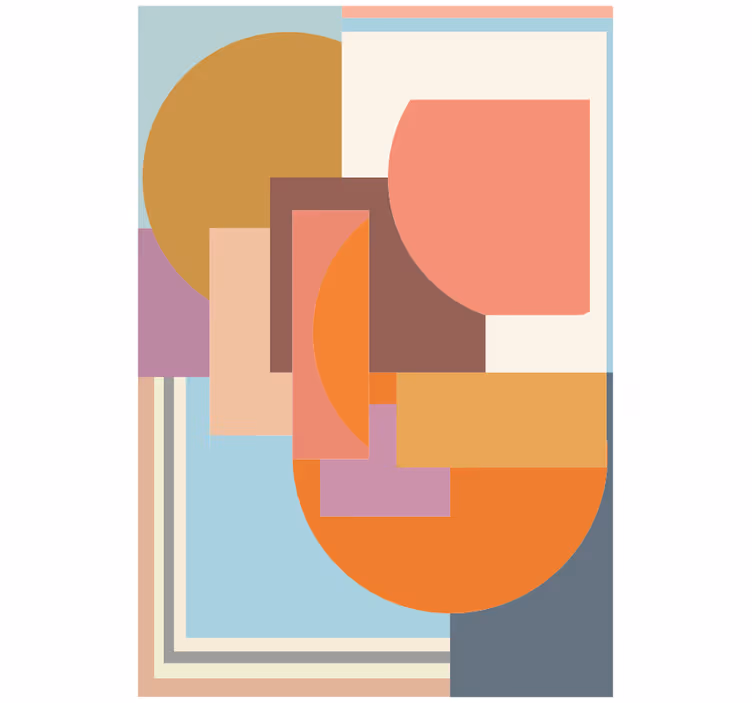 Yatak odası stor perde modern geometrik mozaik - TenStickers