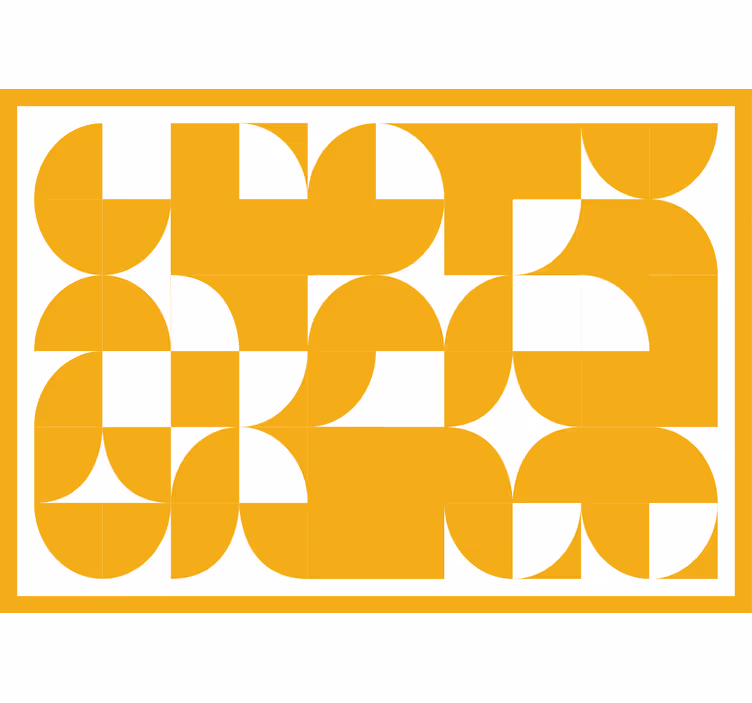 Yatak odası stor perde sarı daire geometrik desen - TenStickers