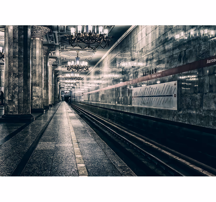 Gri stor perde metro platform - TenStickers