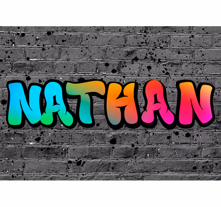 Gri stor perde tuğla desenli rainbow ismi - TenStickers