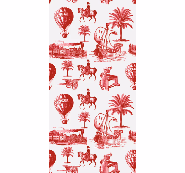 Vintage stor perde - vintage seyahat manzaraları - TenStickers