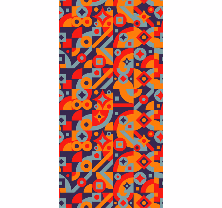 Vintage stor perde - geometrik motifler - TenStickers