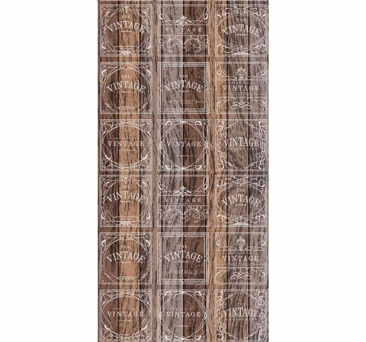 Vintage stor perde - damgalı fıçı deseni - TenStickers