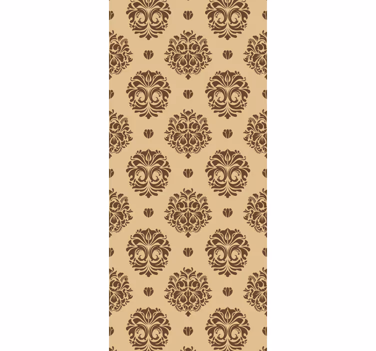 Vintage stor perde bej vintage damask tarzı - TenStickers