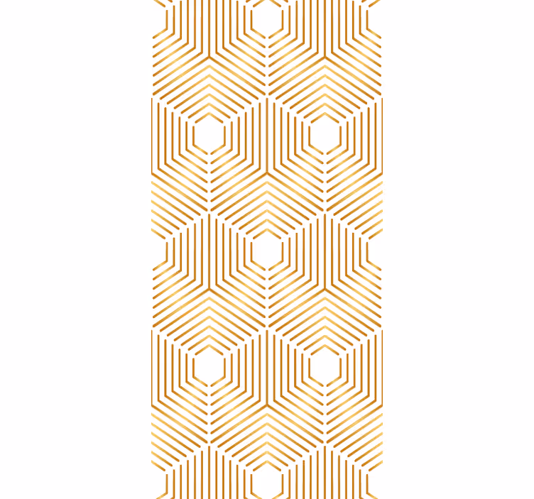 Vintage stor perde altın kareler sanat dekor tarzı - TenStickers