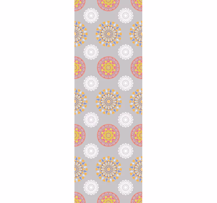 Vintage stor perde renkli mandala daireler - TenStickers