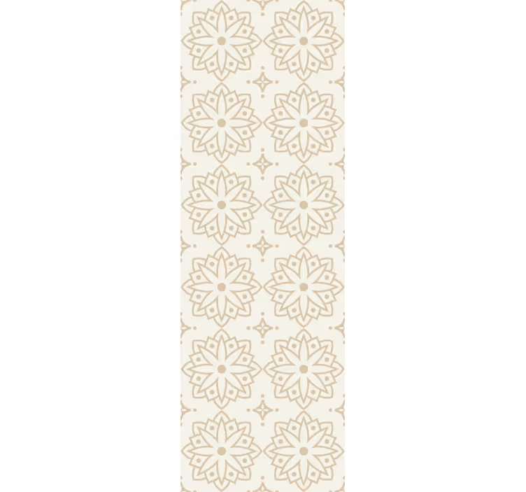 Vintage stor perde krem mandala deseni - TenStickers