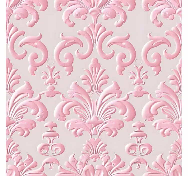 Vintage stor perde pembe desenli - TenStickers