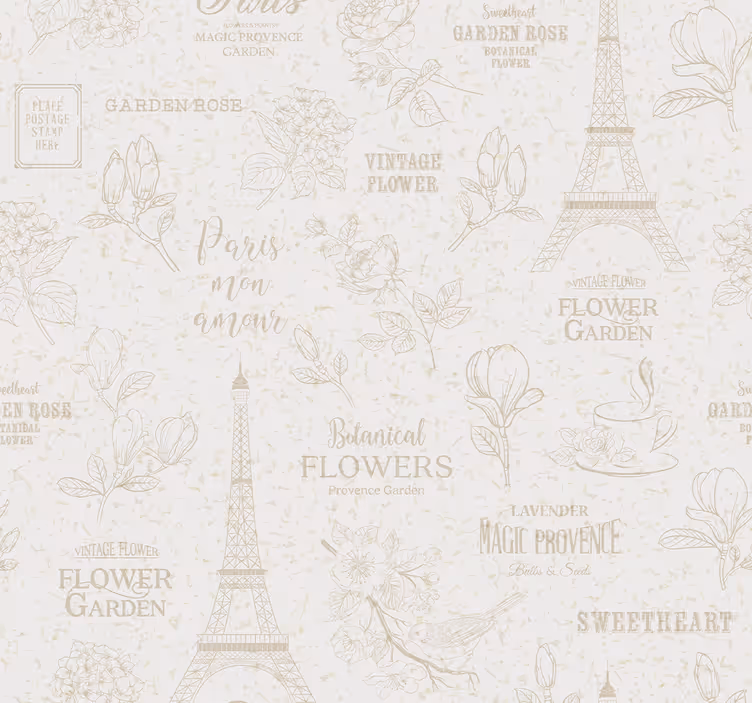 Vintage stor perde paris tarzı - TenStickers