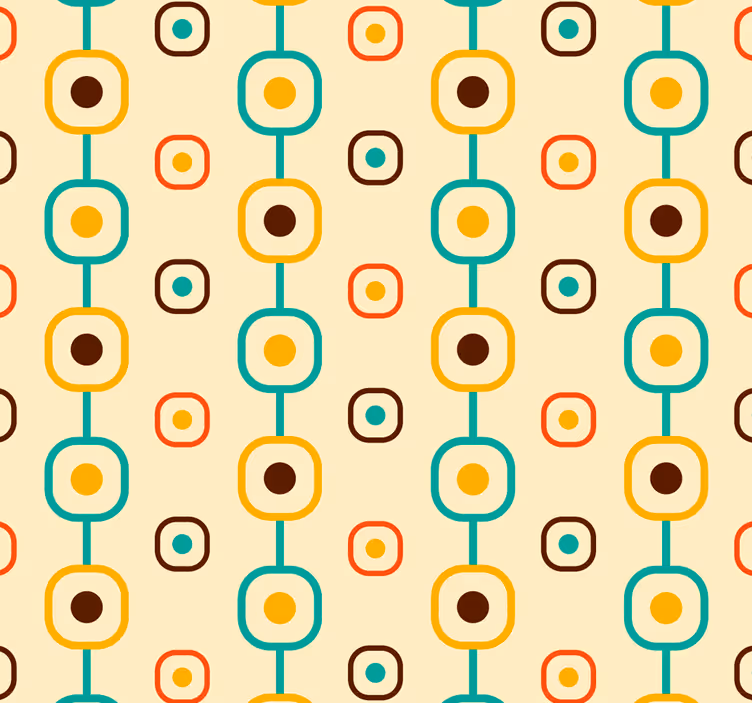 Vintage stor perde 60'lar geometrik - TenStickers