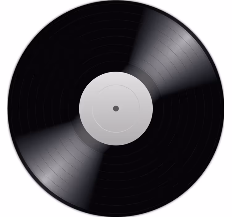 Siyah stor perde - siyah vinil plak - TenStickers
