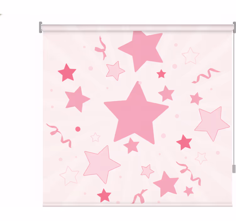 Pembe stor perde büyük pembe yıldızlarla - TenStickers