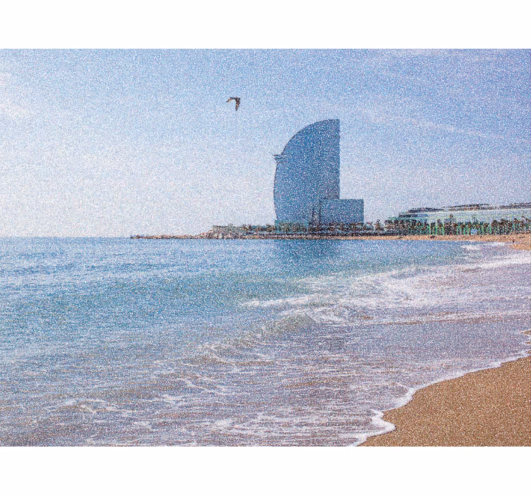Oturma odası stor perde - la barceloneta vela oteli - TenStickers