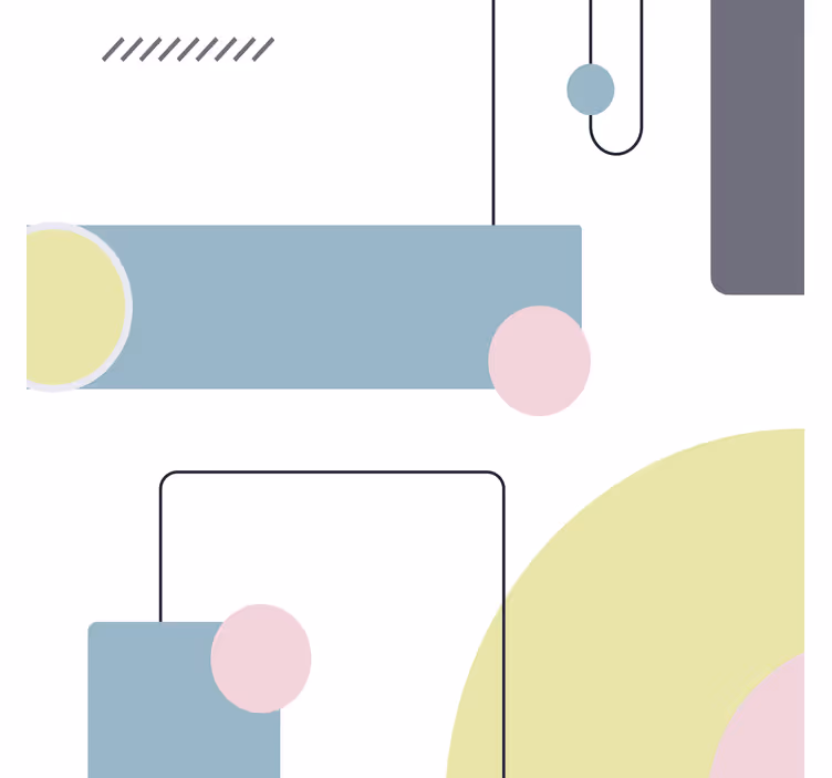 Oturma odası stor perde - pastel geometrik arka plan - TenStickers