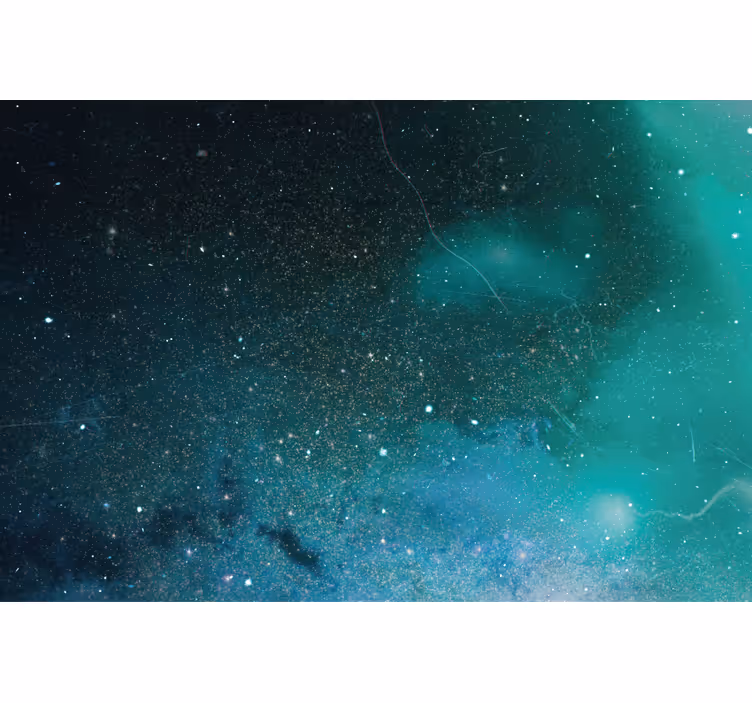 Oturma odası stor perde mavi ve yeşil meteor yağmuru - TenStickers