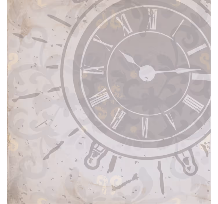 Oturma odası stor perde - beyaz shabby chic saat yazılı - TenStickers