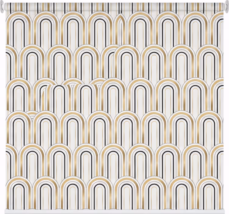 Oturma odası stor perde - art deco geometrik figürler - TenStickers