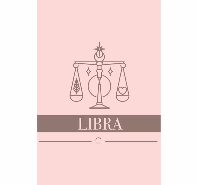 Oturma odası stor perde - terazi pembe burç tasarımı - TenStickers