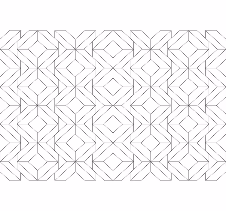 Beyaz stor perde japon tarzı geometrik desenli - TenStickers
